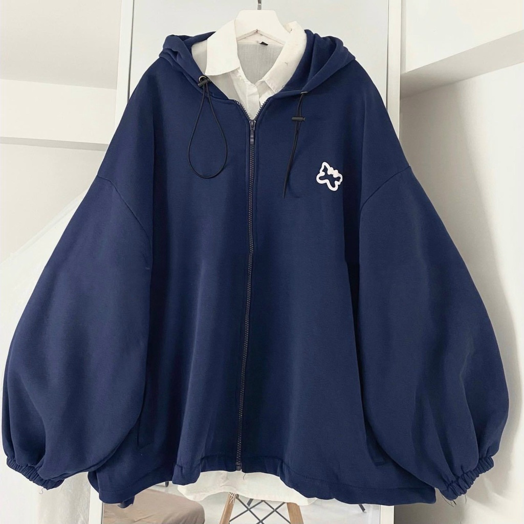 Loose Hoodie Long Sleeve Plain Fashion Regular Jacket