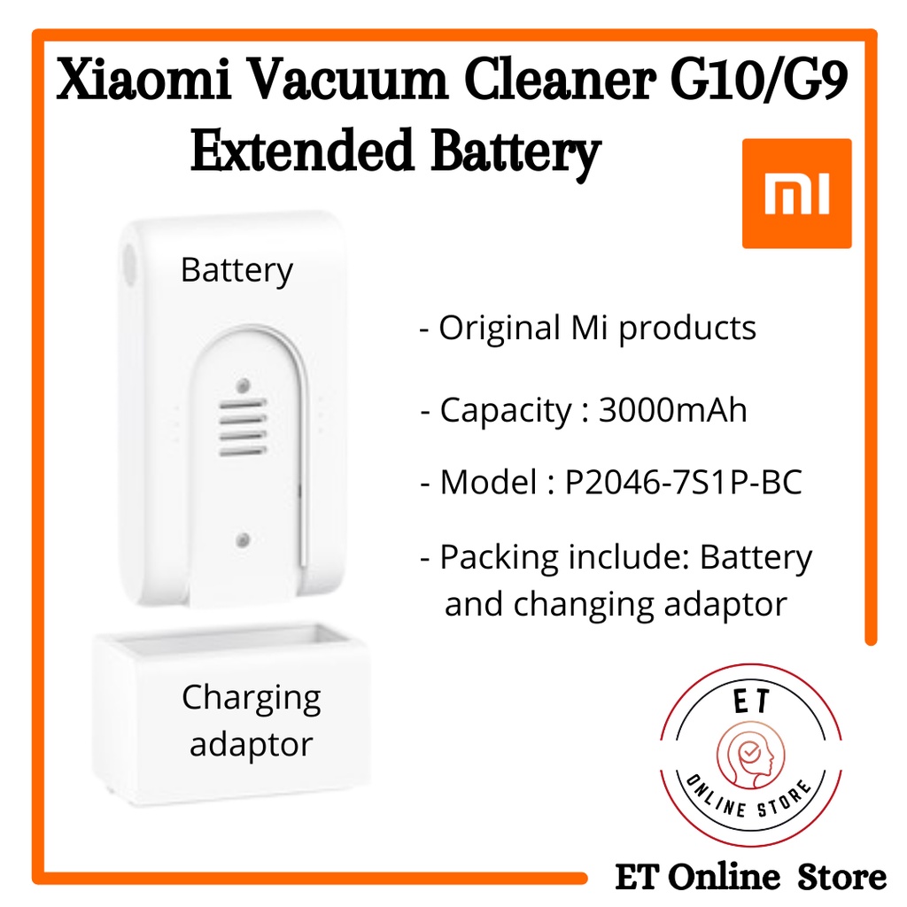 Original Xiaomi Mi Handle Vacuum G10/G9 Extended Battery, Hepa Filter