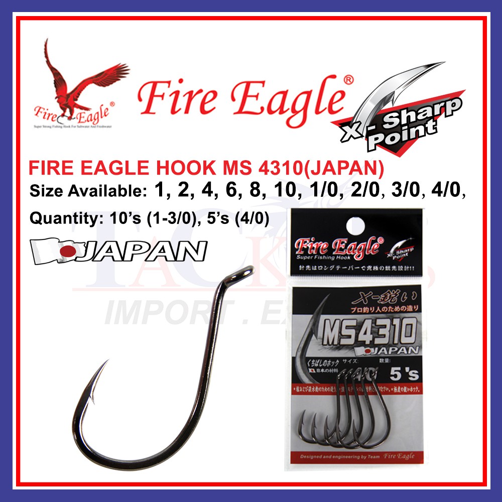 Fire Eagle Hook MS 4310 (JAPAN) Fishing Hook Super Sharp Matakail