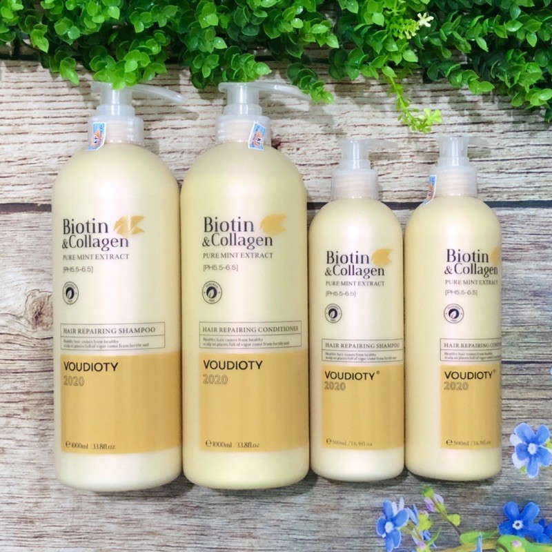 Biotin & Collagen Yellow, White Conditioner Shampoo Set, Smooth Hair