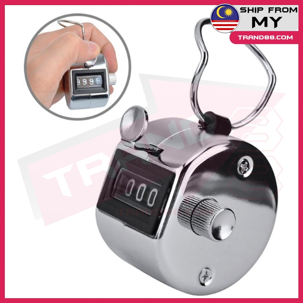 Tasbih Besi Tekan Mekanikal 4 Digit Number Hand Held Tally Counter Golf ...
