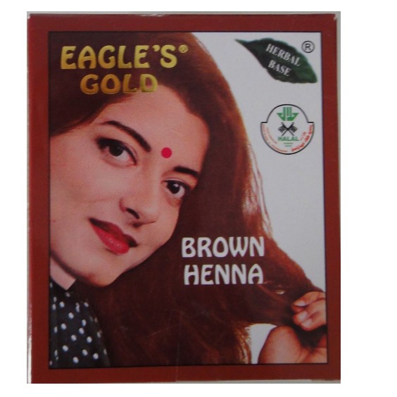 1 Box 6 Packs Eagle's Gold Brown Henna Inai Hair Colour Dye Rambut ...