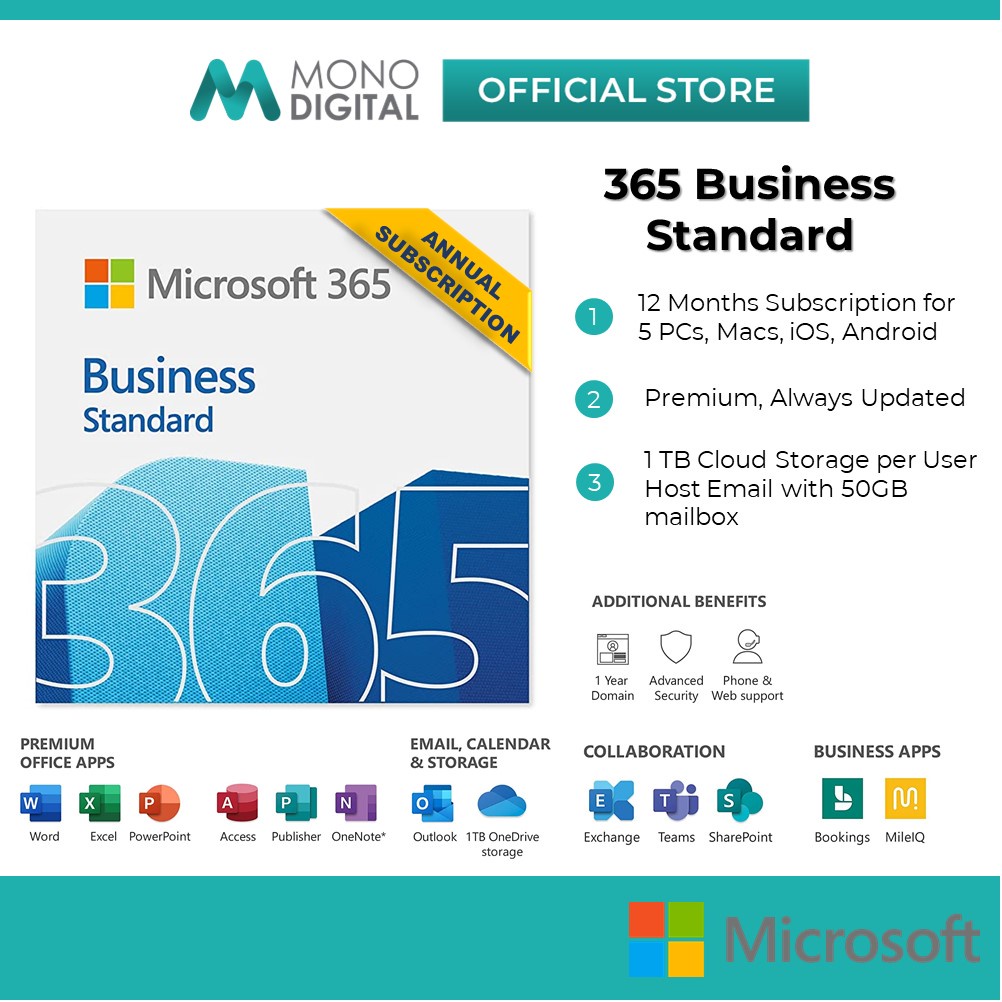 Microsoft 365 Business Standard Electronic Software Delivery (ESD ...