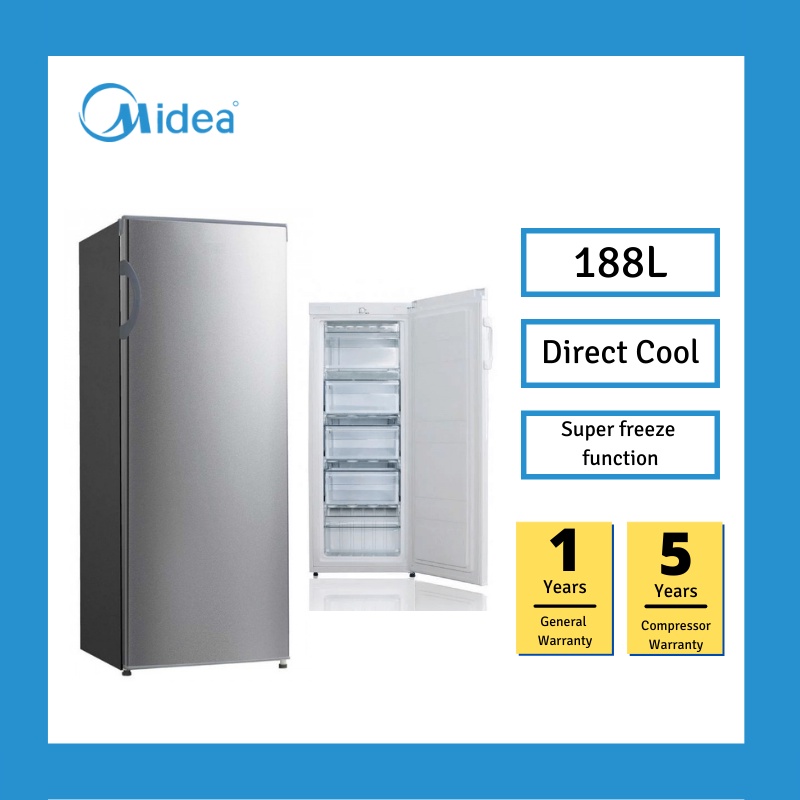 Midea MUF208SD 188L Upright Freezer / Super Freezer / 5Drawers