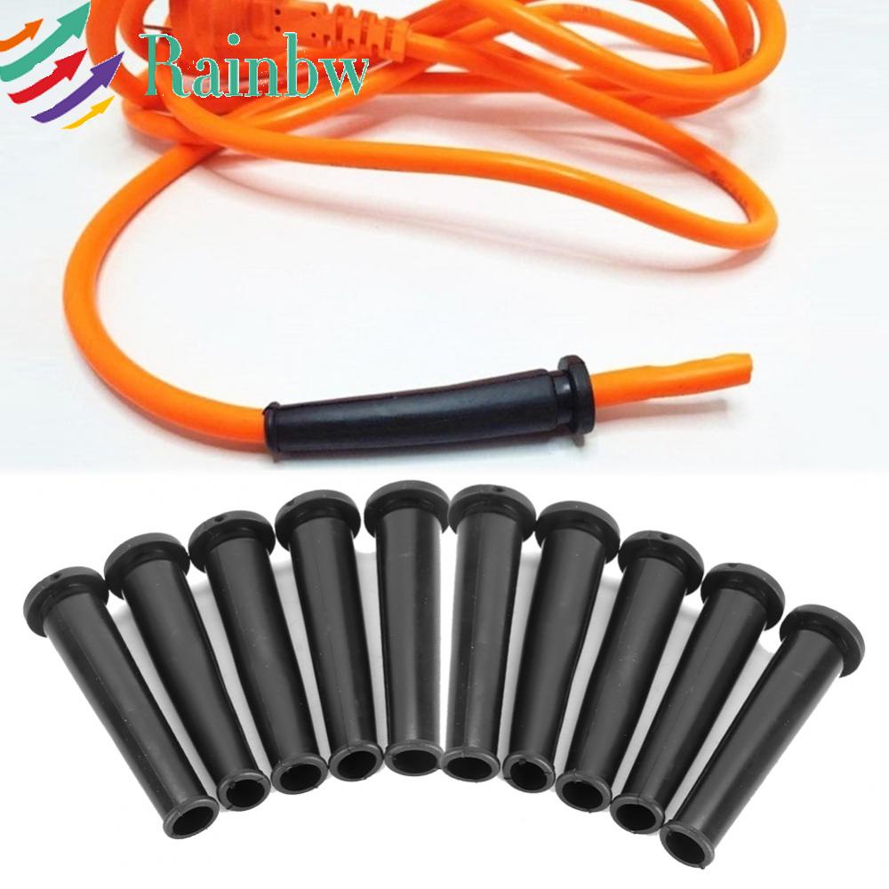 RAINBBWW10Pcs 9mm Black Rubber Wire Protector Cable Sleeve Boot Cover