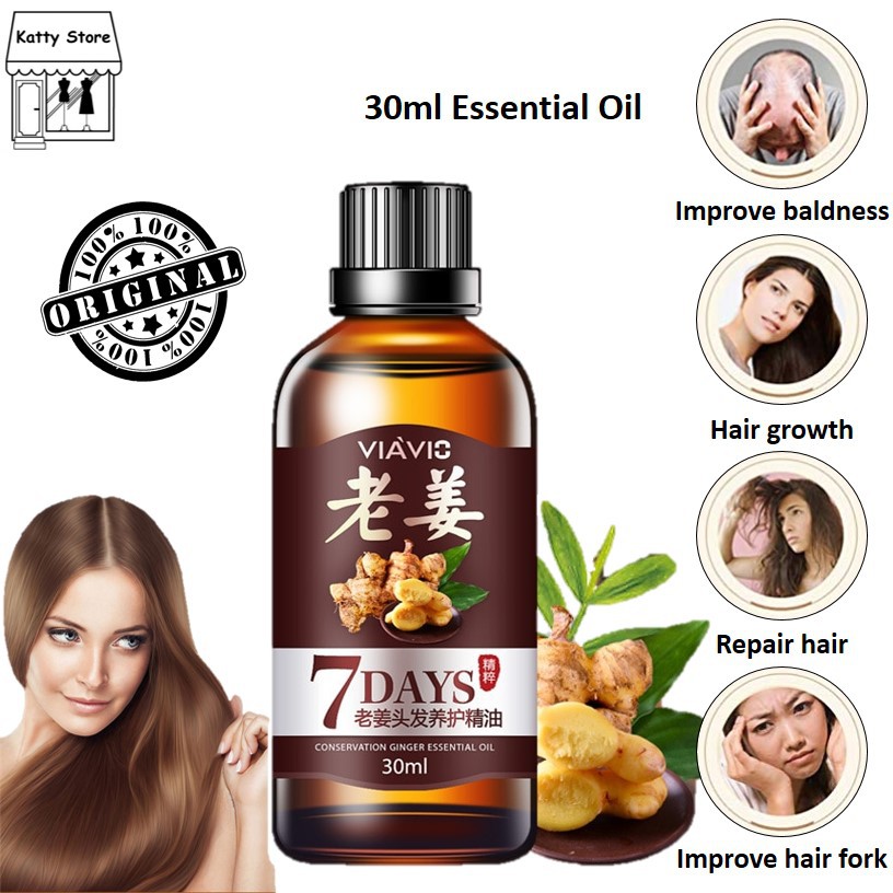 [READY STOCK] 30ml VIAVIC 7 DAYS Ginger Essential Oil Anti Hair Loss ...