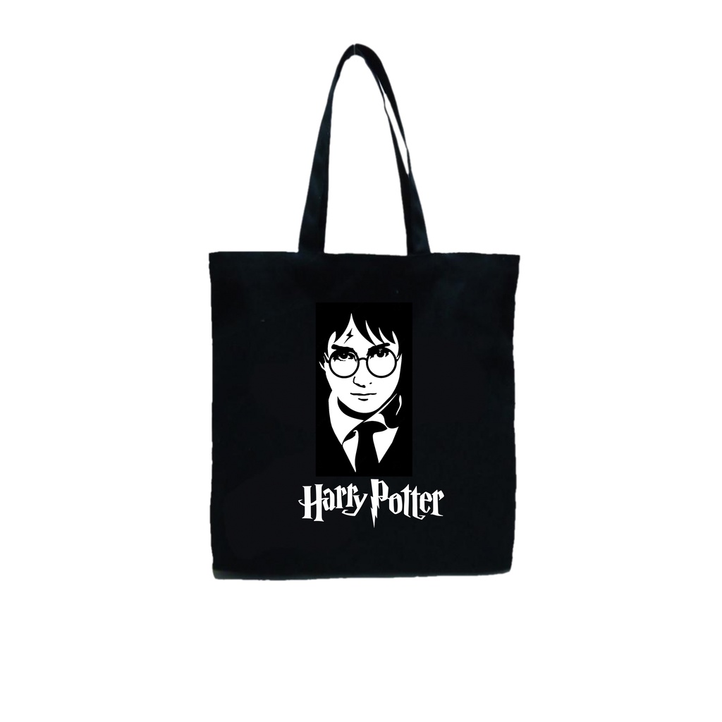 Harry Potter black canvas tote bag have zip