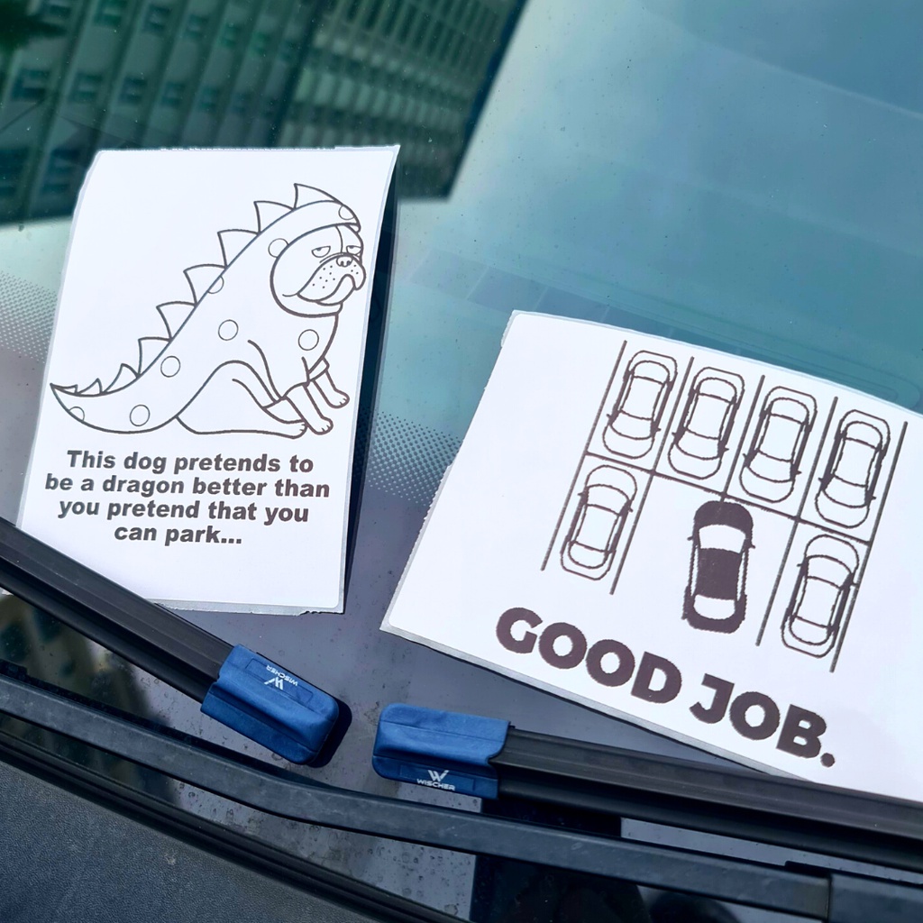 24 Large Red Idiot Parking Stickers – Funny Reminder For Bad Parkers – Sticker Time