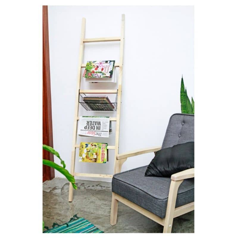 HOT Decorative Rustic Ladder Pine Wood Rack Towel Hanger Home Deco ...