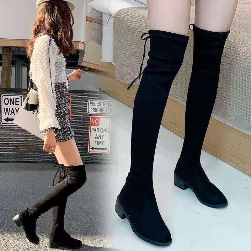 boots--Kasut berair atas lutut wanita 2021 musim gugur/musim sejuk ...