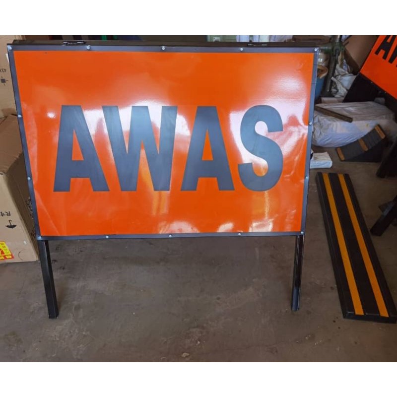 Reflective Sign Awas Papan Tanda Jalan Road Safety Sign Max Order 2pcs For 1ord Shopee