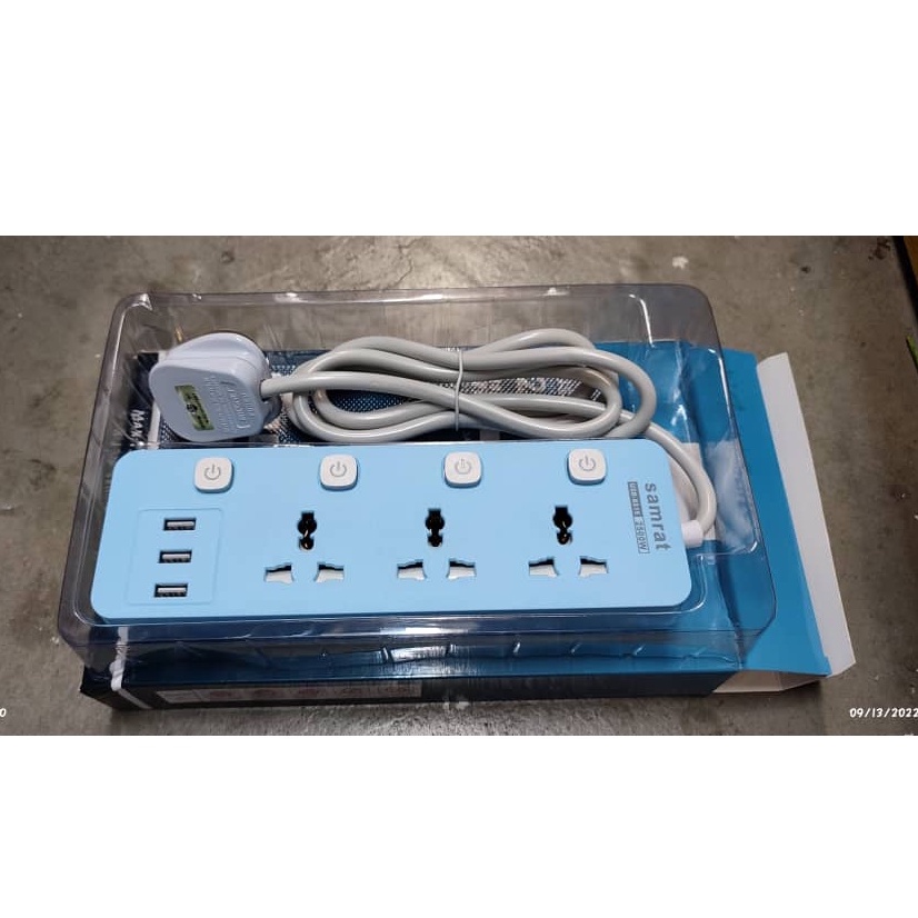 13amp extension 4way trailing socket wire plug top switch sirim ...