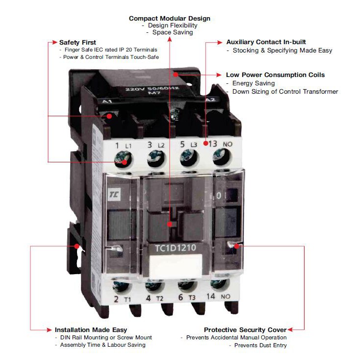 C&S Electric Contactor 3 Pole, 18A, 240V, 1NC | Shopee Malaysia
