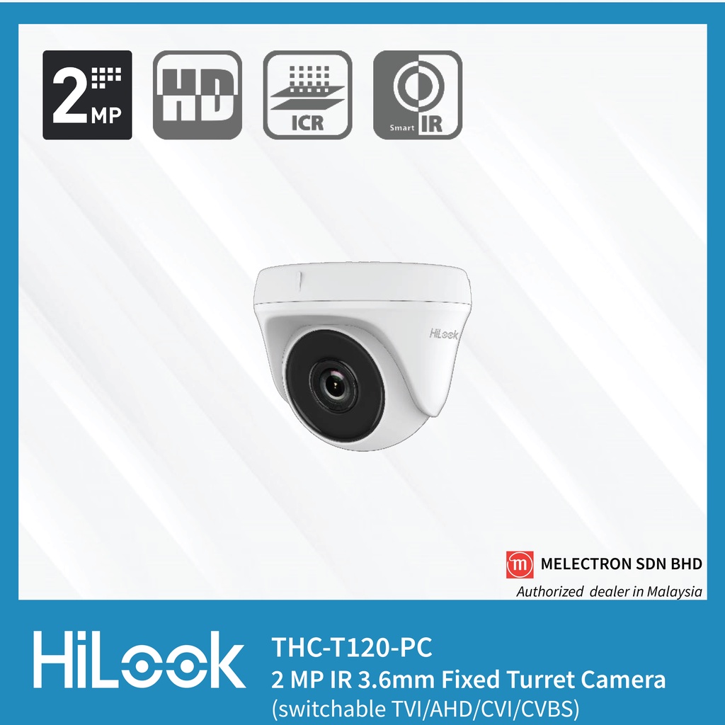 Hilook Thc T120 Pc 2mp Analog Hd Indoor Fixed Turret Camera Shopee