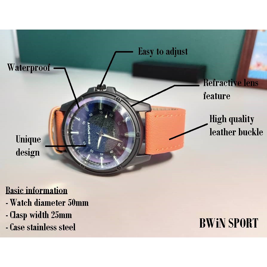 BWiN Sport Watches Black Color Gift Jam Tangan Original Shopee Malaysia