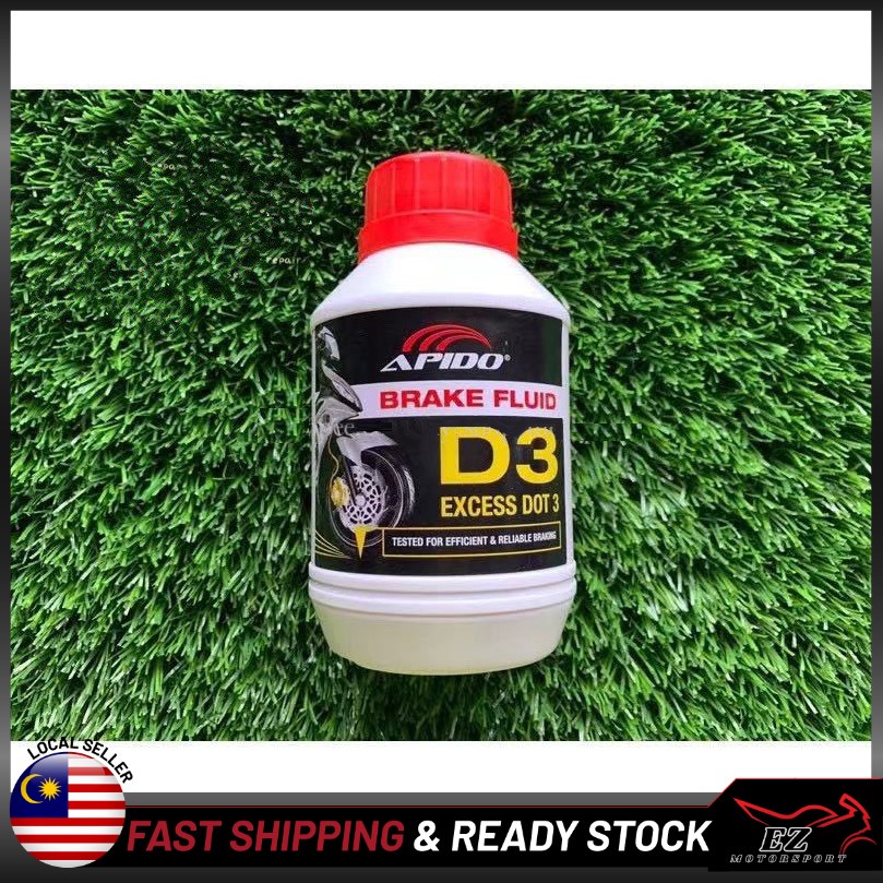 💯🔥 APIDO Brake Fluid Oil Minyak D3 Excess Dot 3 Motor Motorcycle 300ml
