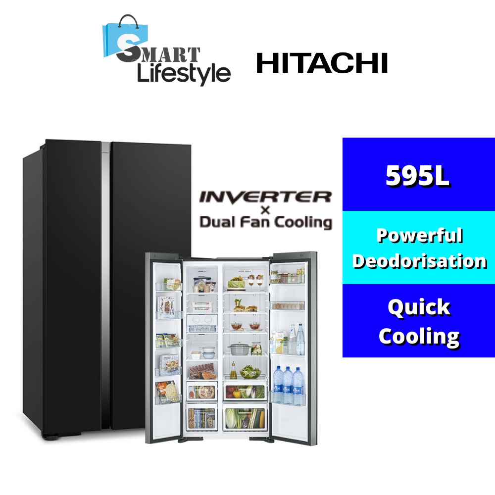 Hitachi Inverter Side By Side Glass Series Refridgerator RS800PM0 (REPLACEMENT RS800P2M