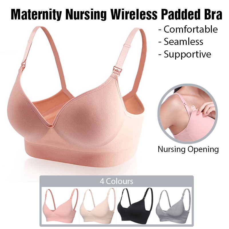 Maternity Nursing Bra - Wireless Padded Push Up Bra (36A-42D