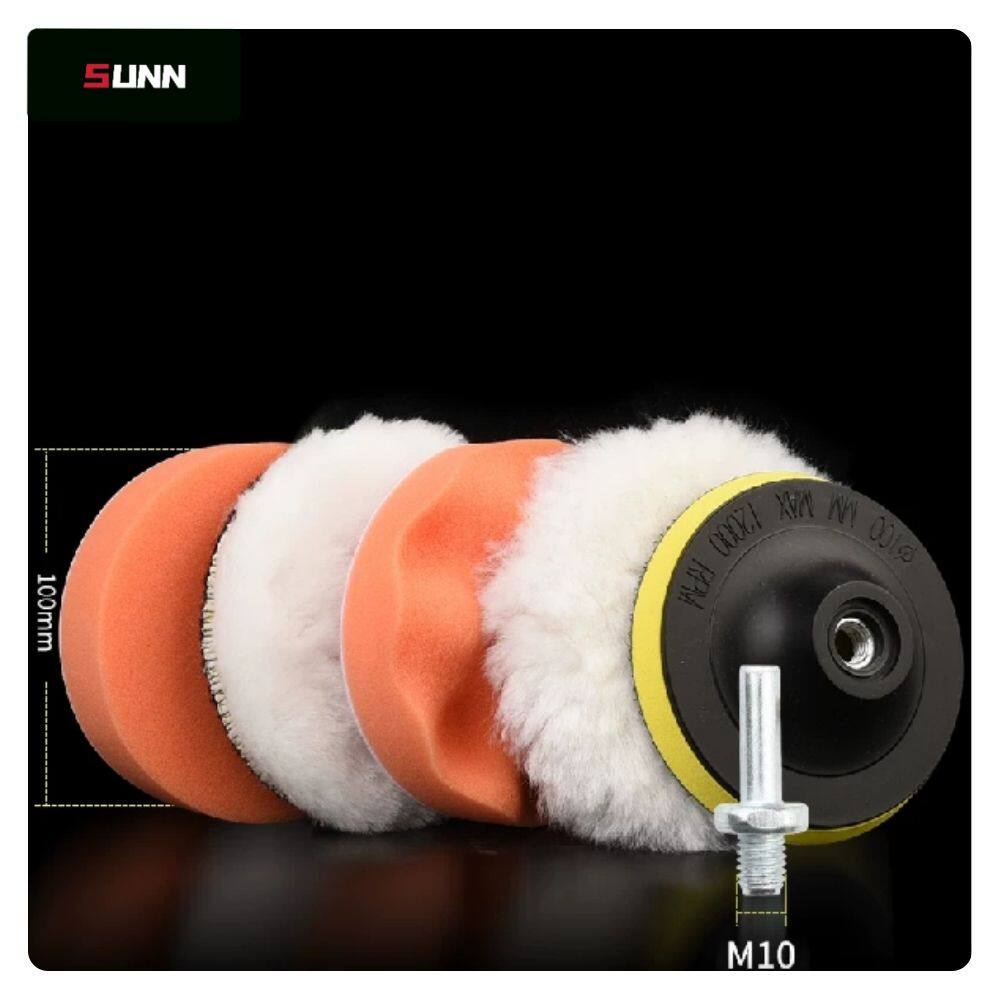 SUNN 4 Inch 100mm Polish Wool Sponge Pad Cordless Drill Adapter Grinder