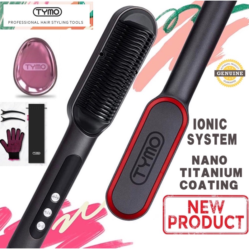 TYMO RING PLUS Ionic Hair Straightener Comb Authentic Hair