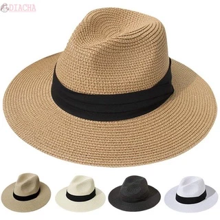 Summer Beach Sun Hat Men Women Jazz Panama Unisex Trilby Fedora Hat  Gangster Cap