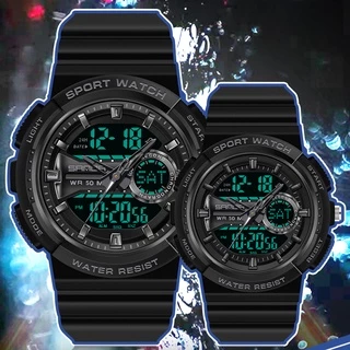 SANDA Mens Watches Outdoor Sports Multifunctional Waterproof HD Wear  Resistant Watch Electronic Display Military Watch Men 6014