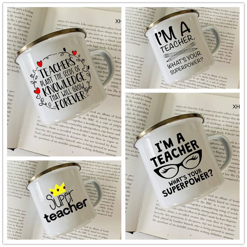 Teacher's Day Print Enamel Coffee Mugs Love Teacher Teacher's Day Gifts ...