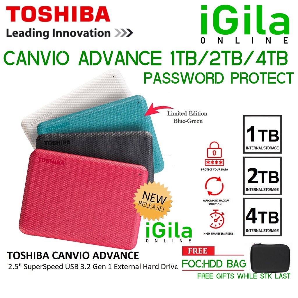 TOSHIBA 1TB/2TB/4B CANVIO ADVANCE / CANVIO BASIC / READY 2.5