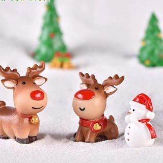 New Christmas Lover Santa Claus snowman Deer miniature figurine Model  dollhouse home fairy garden decoration accessories modern