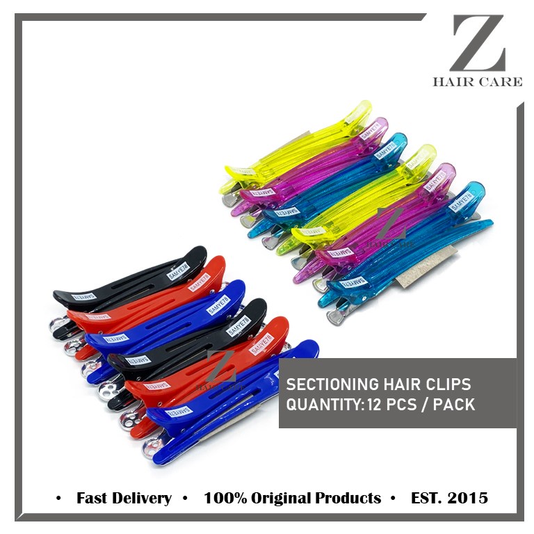 SAMYE78 Sectioning Long Hair Clips - 12pcs (Random Color) | Shopee Malaysia
