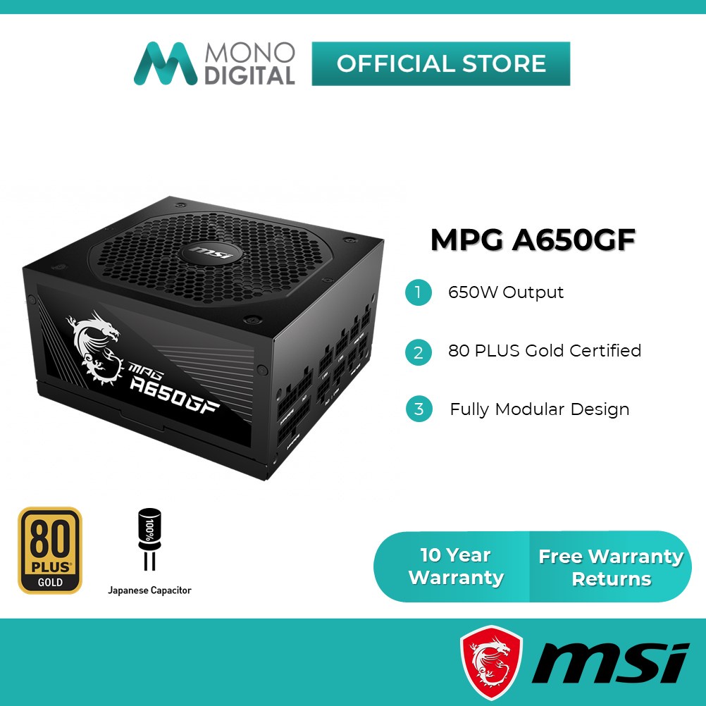 MSI MAG A850GL PCIE5 850W 80 Plus Gold 20+4 pin ATX Black Power Supply -  GeeWiz