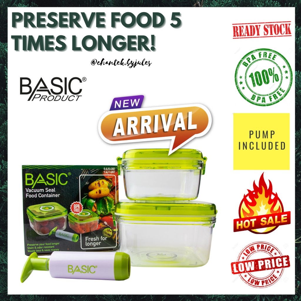 🔥READY STOCK🔥Basic Vacuum Seal Food Container Keeping Food Fresh