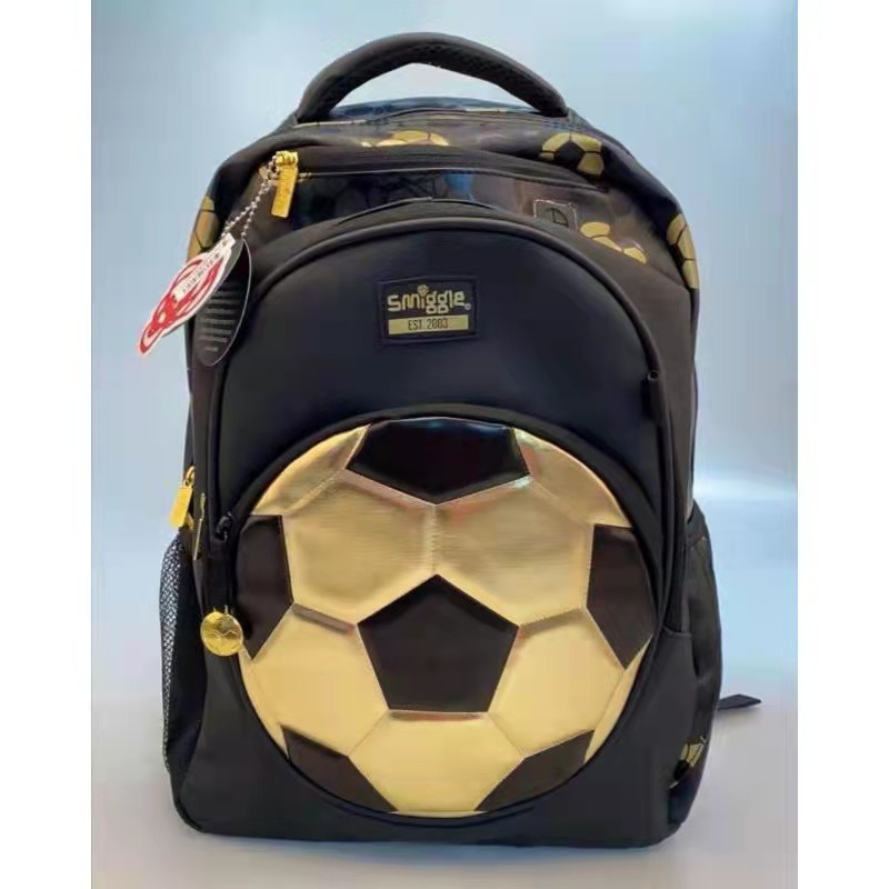 Smiggle Backpack Golden football school bag Ready stock Shopee