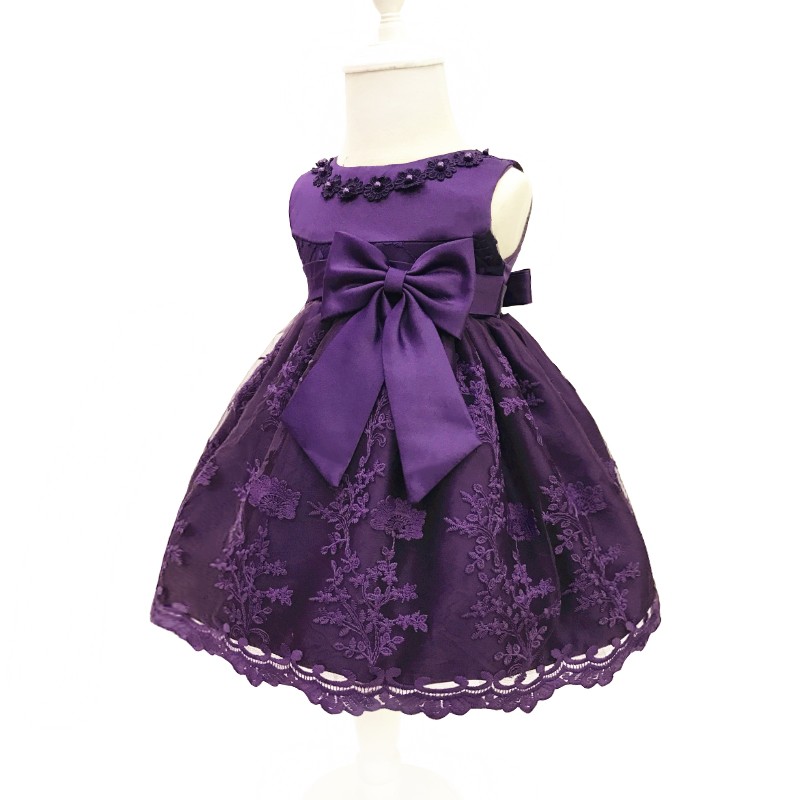 DARK PURPLE PREMIUM QUALITY BABY GOWN DRESS