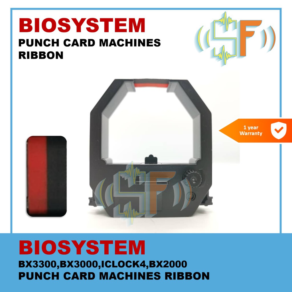 BIOSYSTEM TR917 TAKAWACHI U8 Punch Card / Time Recorder Ink Ribbon Dual ...