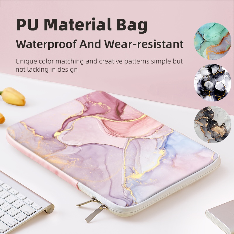 DIY Marble Style Laptop Sleeve Laptop Bag 12 15 Inch PU Leather Clutch for Asus Acer Dell HP Lenovo Carrying Case Shopee Malaysia