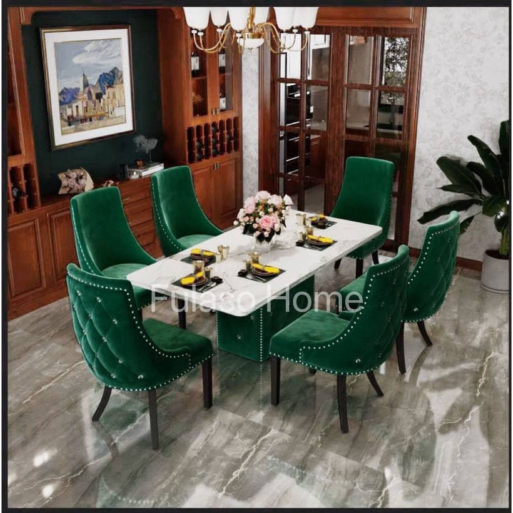 Chesterfield Marble Dining Set Shopee Malaysia