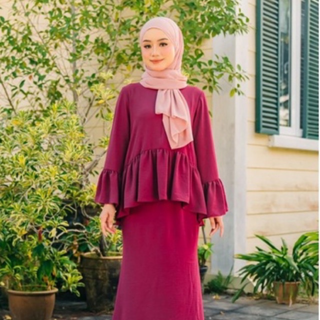 PRELOVE 𝐋𝐀𝐑𝐍𝐈 𝐑𝐔𝐅𝐅𝐋𝐄 BAJU KURUNG BLOUSE SKIRT HAURABELLE MUSLIMAH RAYA ...