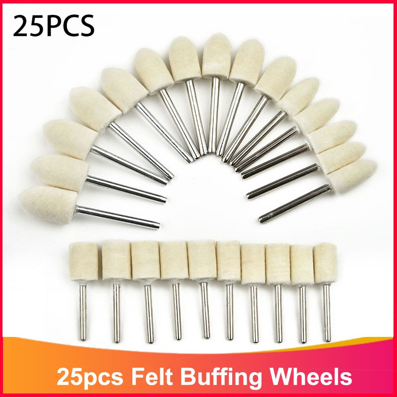 【SMELL】25Pcs Wool Polishing 30mm Drill Bit Grinder Flap Wheels Felt ...