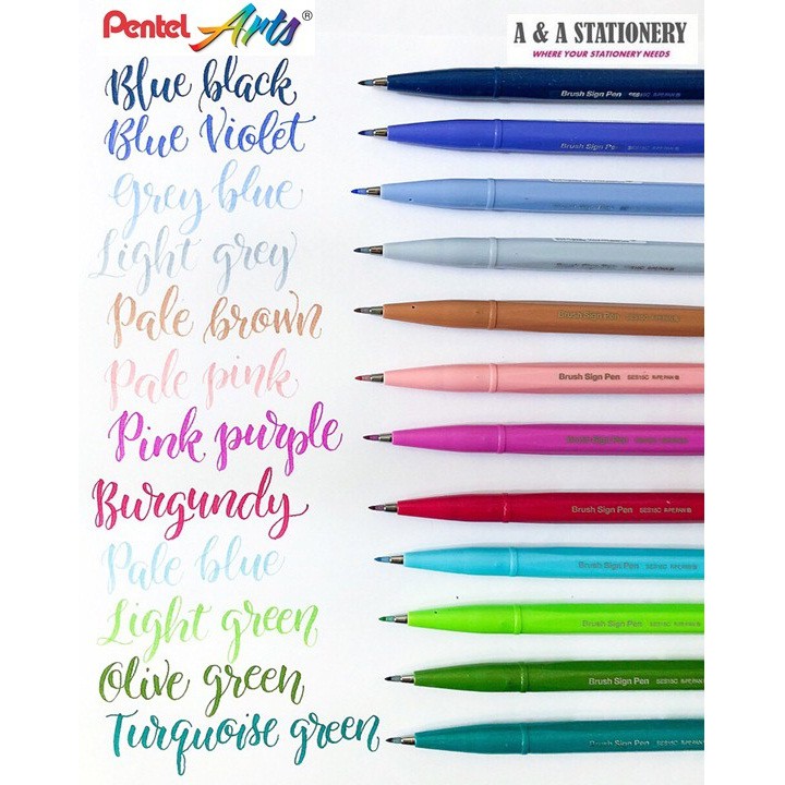 Pentel Fude Touch Brush Sign Pen Blue Violet