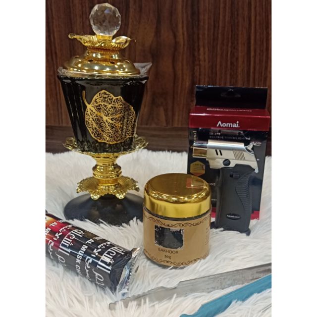 FULL SET BURNOR STAND BAKHOOR WOOD LIGHTER AND CHARKOL Latest Arabian
