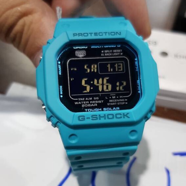 G Shock Tough Solar Multifunction GW M5610MD 2 Hyper Color Neon Blue Shopee Malaysia