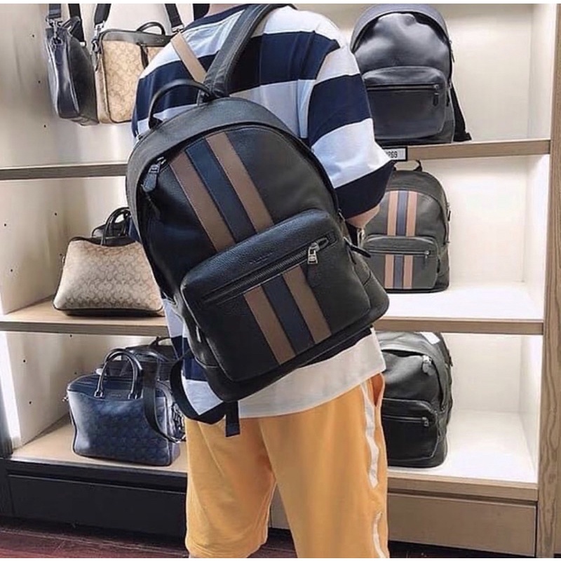 COACH WEST BACKPACK WITH PIECED VARSITY STRIPE (3184) Shopee Malaysia