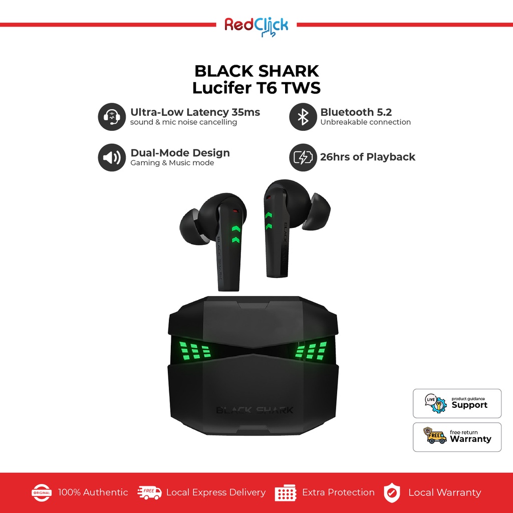 Black Shark TWS Lucifer T1 / T2 / T4 / T6 / T10 / T14/ Joybuds Pro ...