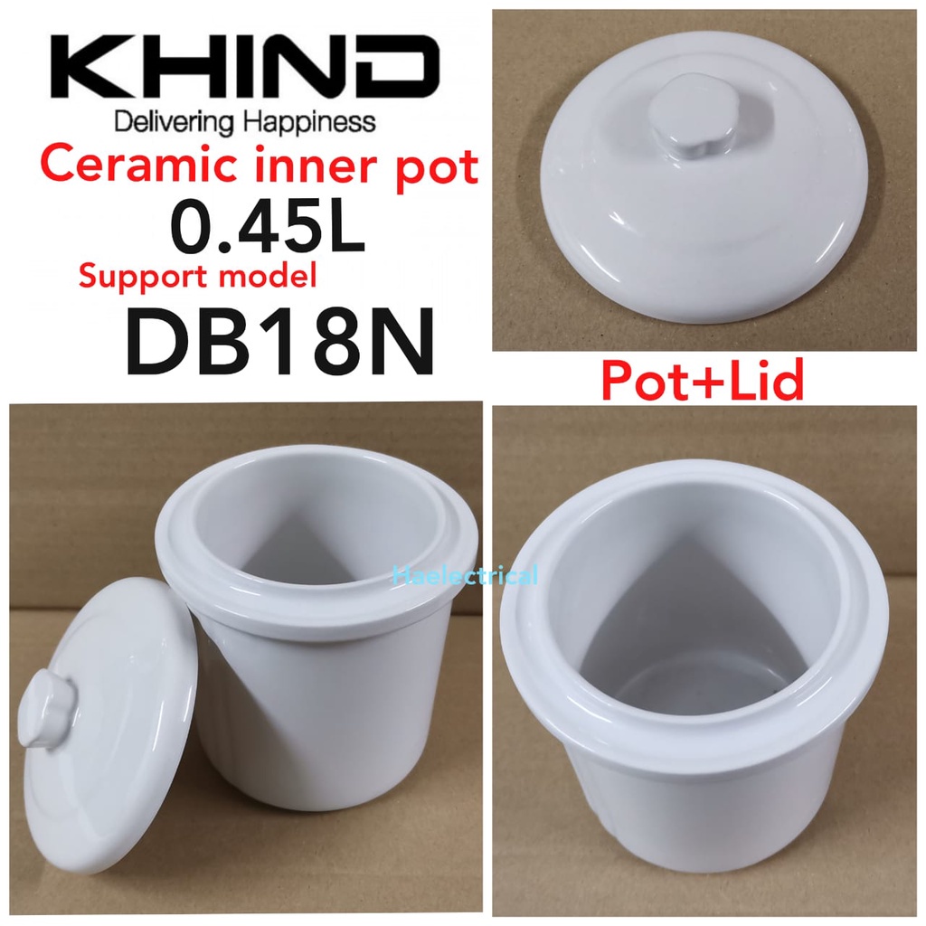 KHIND Double Boiler Ceramic Inner Pot & Lid DB18N (0.45L) Shopee Malaysia