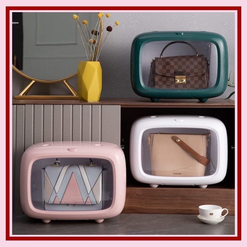 Handbag Display Box Stackable Storage Box Anti-dust Transparent Suction ...