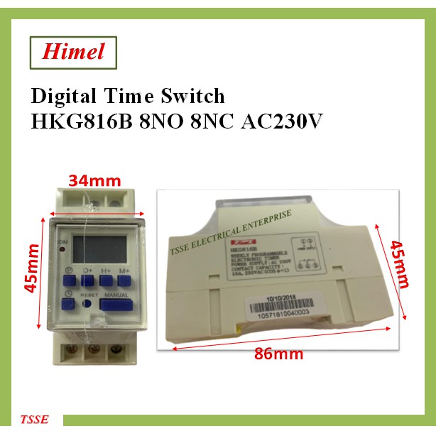 Himel HKG816B Time Switch Mutli Function Weekly Programmable Electronic ...