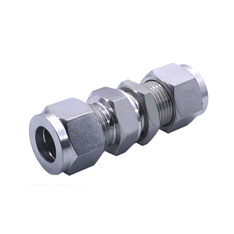 Double Ferrule Compression Fitting Bulkhead Union Connector Stainless Steel All Size