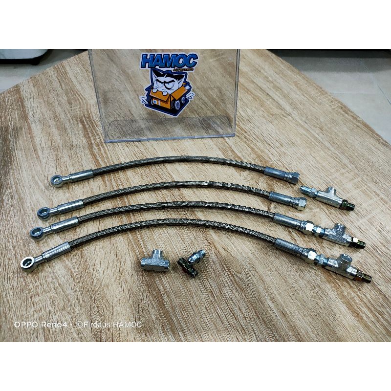 EJ/EF K3 Kelisa Kenari Viva Myvi Braided Turbo Hose Kit For Bolt On