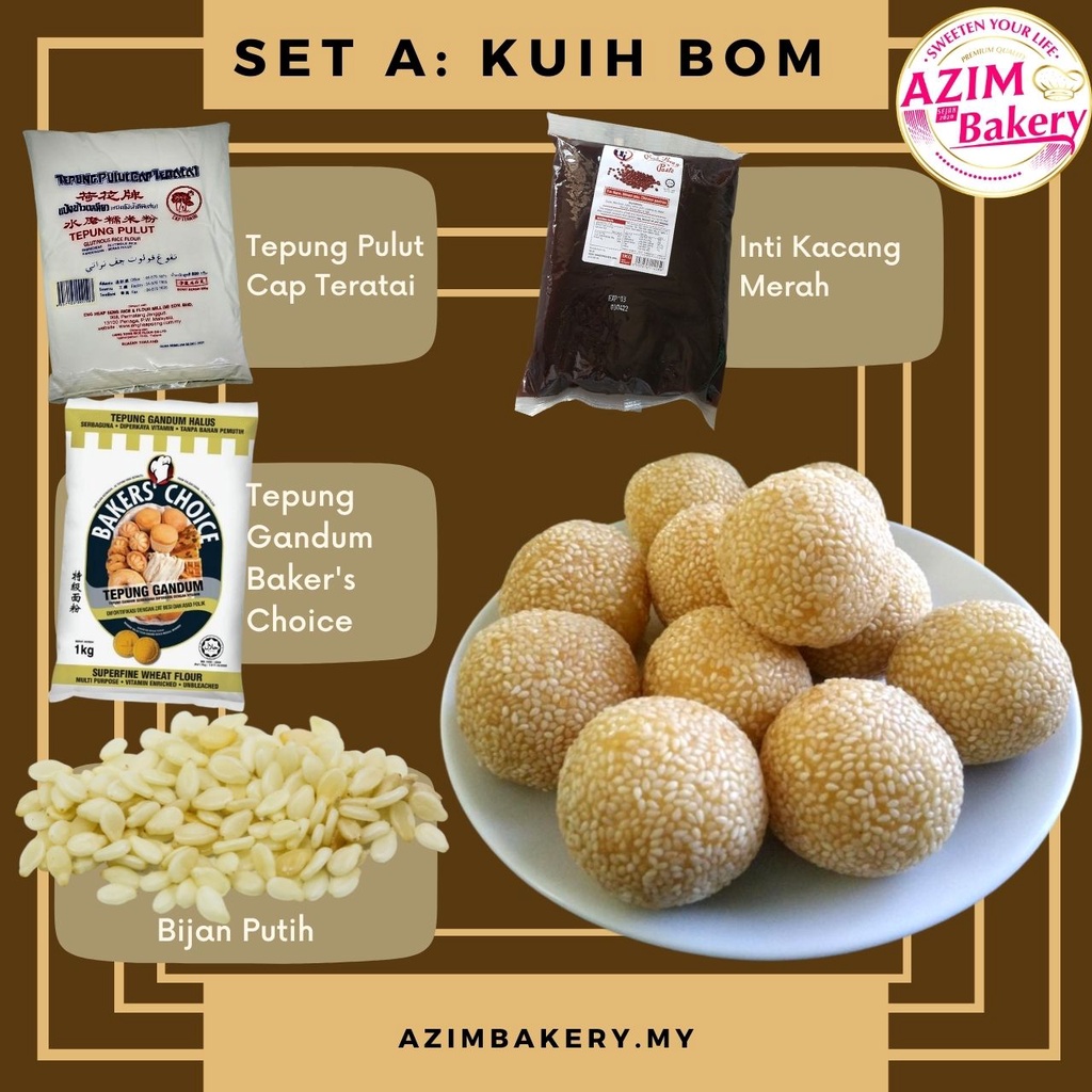 Set Kuih Bom Set Kuih Bijan Inti Kuih Bom Inti Coklat Inti Kacang